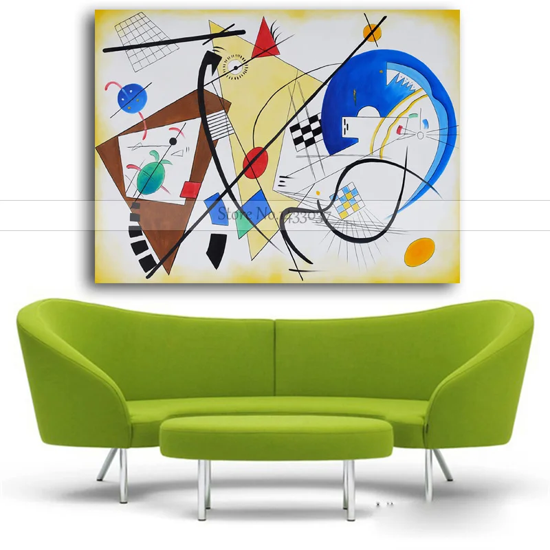 

Handmade Wassily Kandinsky Geometric Canvas Abstract Modern Canvas Art Oil Painting Art Paintings For Living Room Home Decor