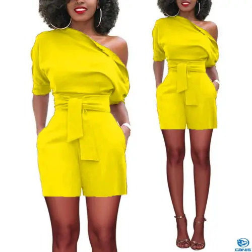 

7Colors Women's Summer Jumpsuit Clubwear Bodysuit Ladies Bandge Shorts Outfits Playsuits