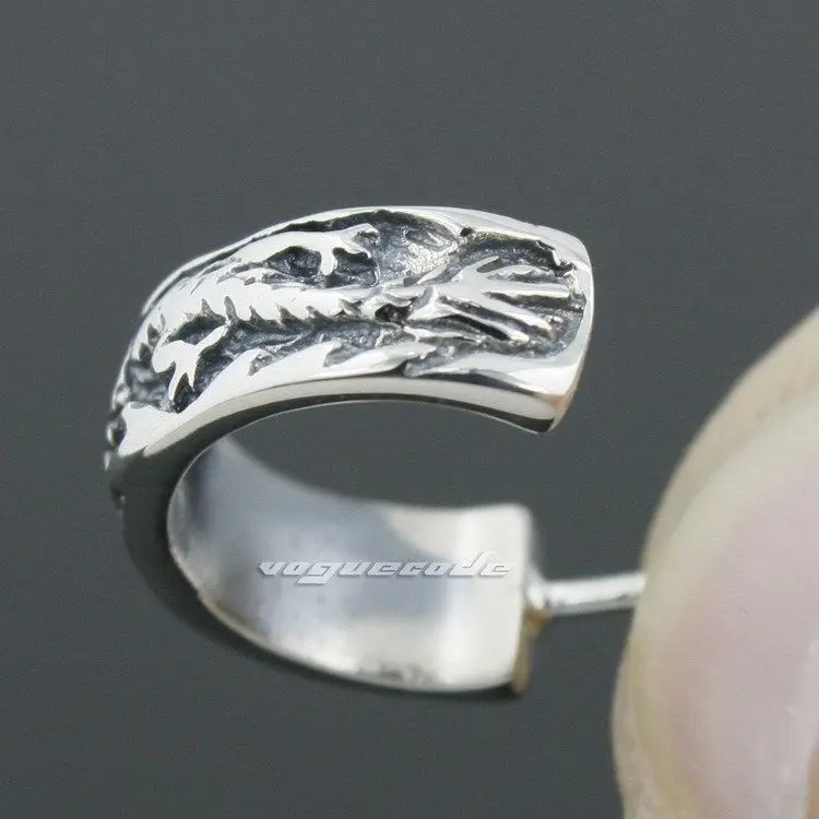 925 пробы Серебряный китайский дракон мужские байкерские серьги-качалки 8R005 |