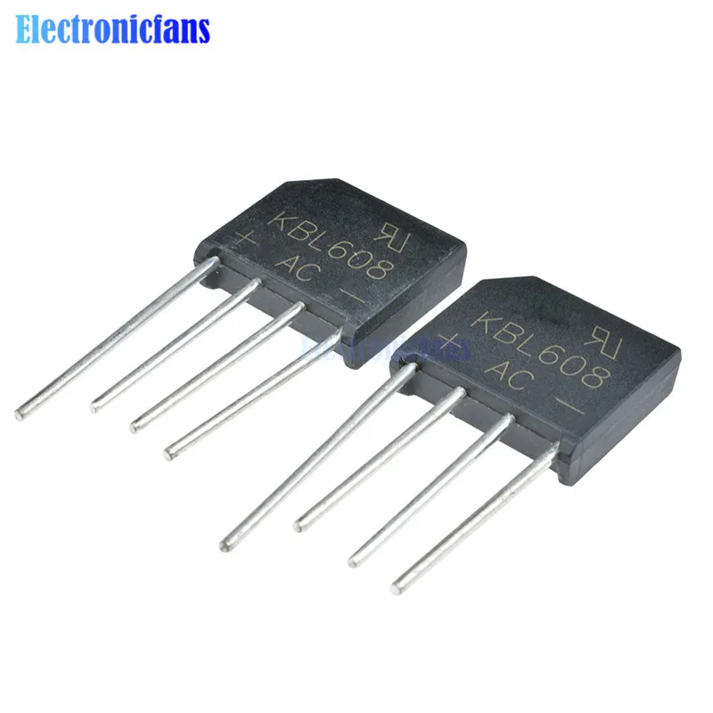 

10PCS KBL608 800V 6A Diode Bridge Rectifier Single Phase Bridge Rectifier KBL-608 New Arrival