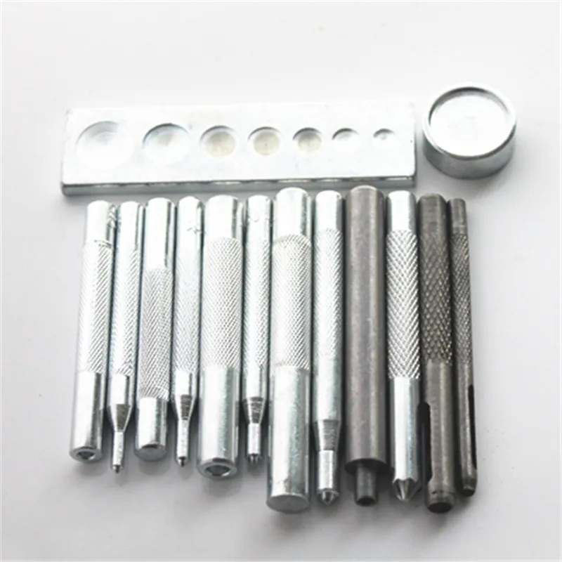 14 комплектов инструментов сделай сам кнопка/Заклепка/кнопка/инструмент для