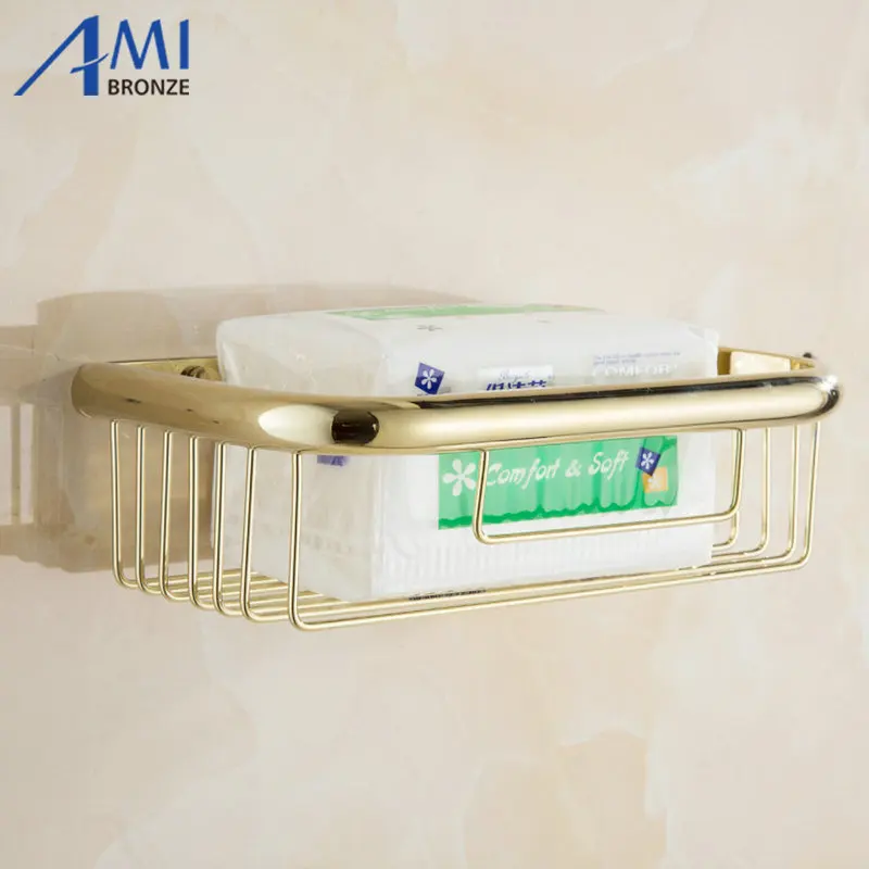 2011 серия квадратные полки для ванной комнаты твердая латунь хром античное золото