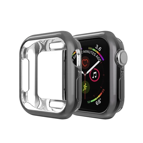 black ТПУ бампер для Apple Watch чехол для Apple watch 5 4 Чехол 44 мм 40 мм iWatch 3 21 42 мм 38 мм мягкий защитный чехол 44 - Цвет: black