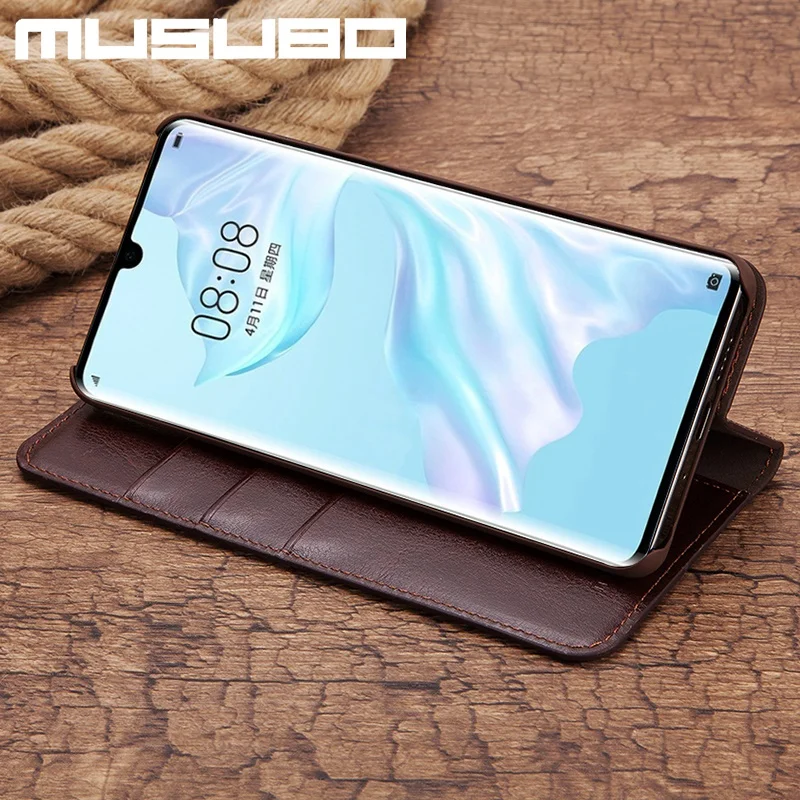 Musubo Чехол для Huawei P30 чехол на Роскошные чехлы из натуральной кожи Funda Pro Кошелек с