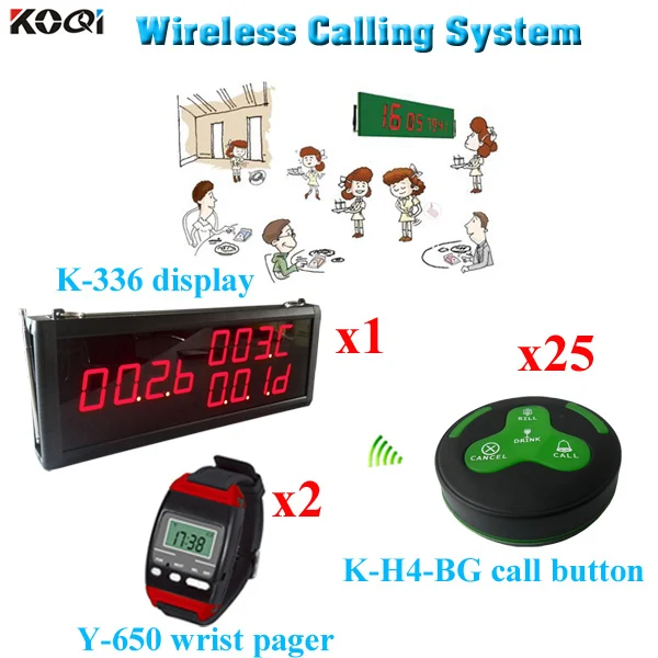Беспроводная система звонков беспроводная кнопка вызова пейджер для ресторана (1