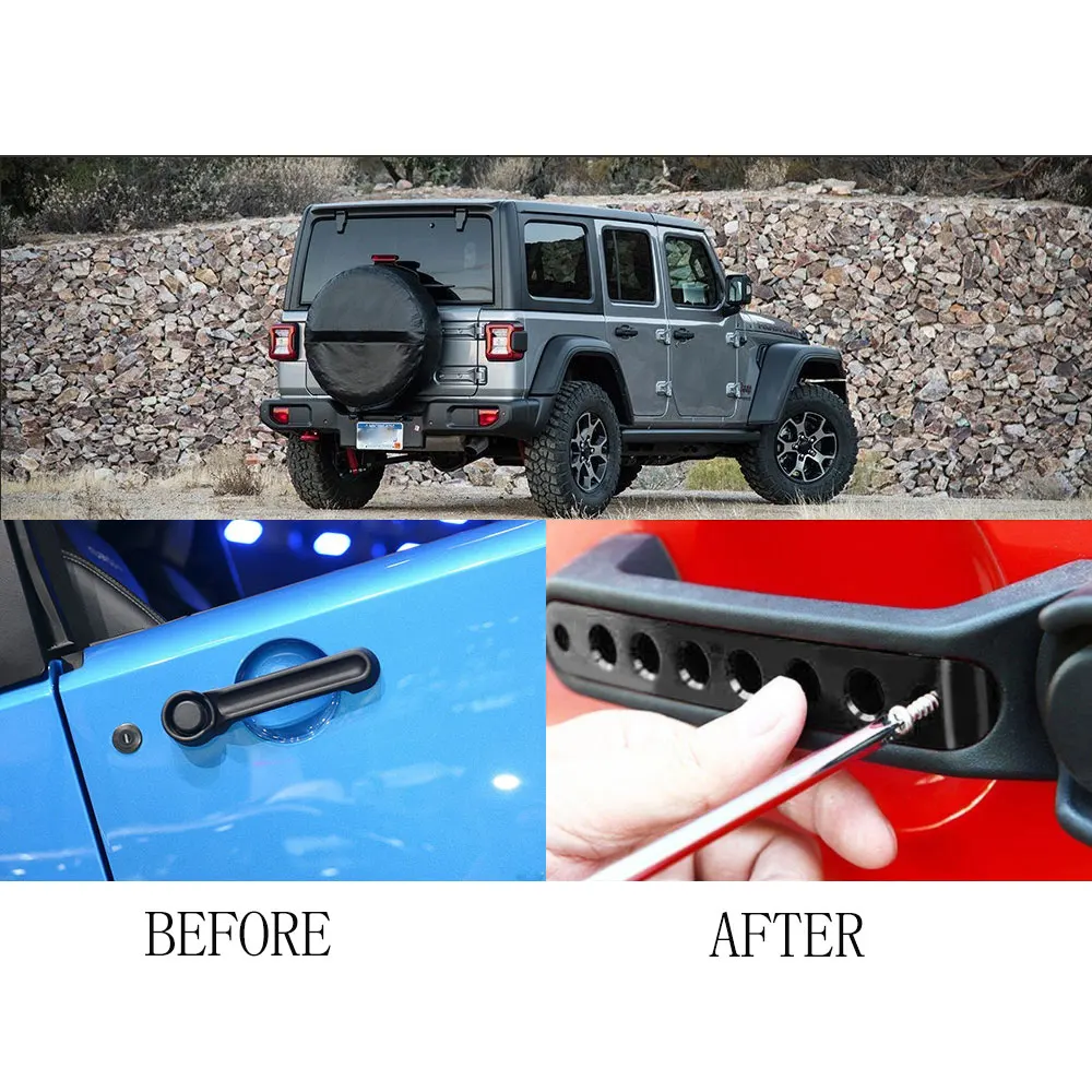 Для Jeep JK запчасти дверные ручки вставки передняя задняя алюминиевая поручень