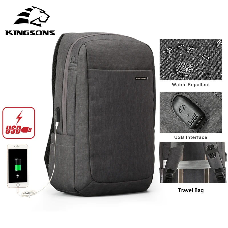 Kingsons 2019 мужской рюкзак с защитой от кражи дорожная мужская сумка через плечо