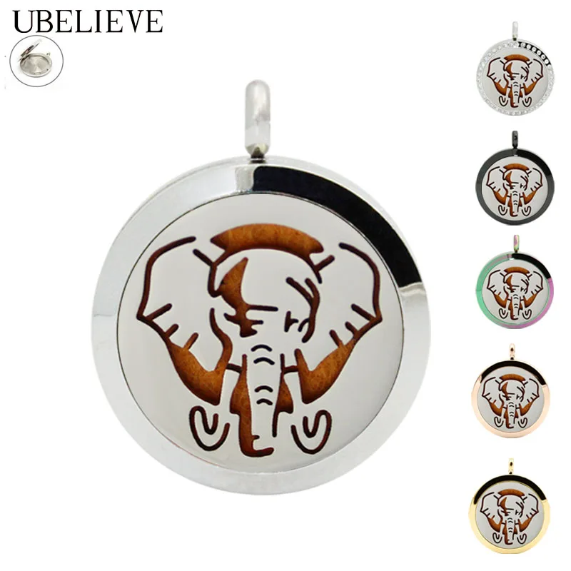 Слон шаблон 30 мм ароматерапия медальон ювелирные изделия из нержавеющей стали эфирное масло подвеска-флакон для духов для женщин аромат медальон
