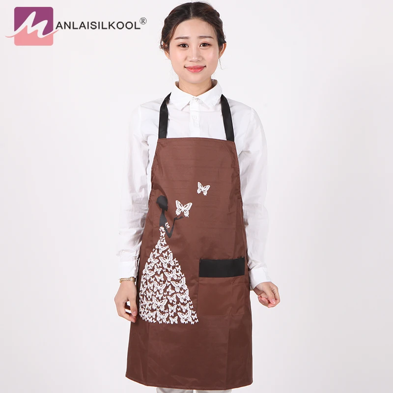 2018 New Solid color butterfly pattern bib aprons kitchenapron funny patterns Cooking apron for woman man tablier cuisine | Дом и сад