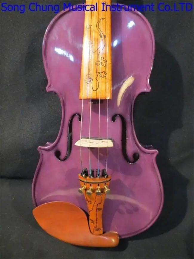 Электрическая и акустическая скрипка фиолетового цвета 4/4 #8288 | Спорт развлечения