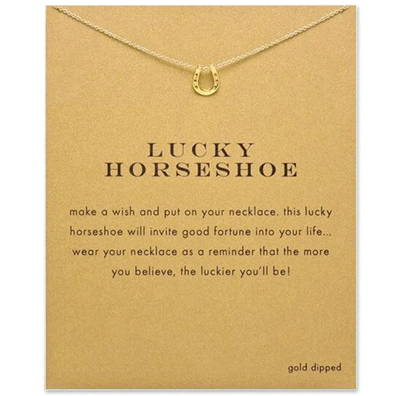

Fashion Lucky Horseshoe Necklace For Women Pendant Clavicle Chain Statement Choker Necklaces Valentine's Day Gift Card Collares
