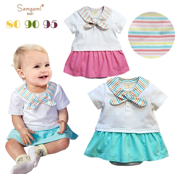 Exclusive navy style baby girls romper Cotta skirt for summer Striped collar Lovely love On sale|girls tight mini skirts|girls tutu skirtskirt blouse
