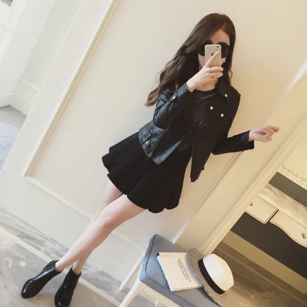 New Autumn Fashion Street 2017 Women Short Washed Leather Jacket Zipper Bright Colors Ladies Basic Jackets Good Quality L164 | Женская
