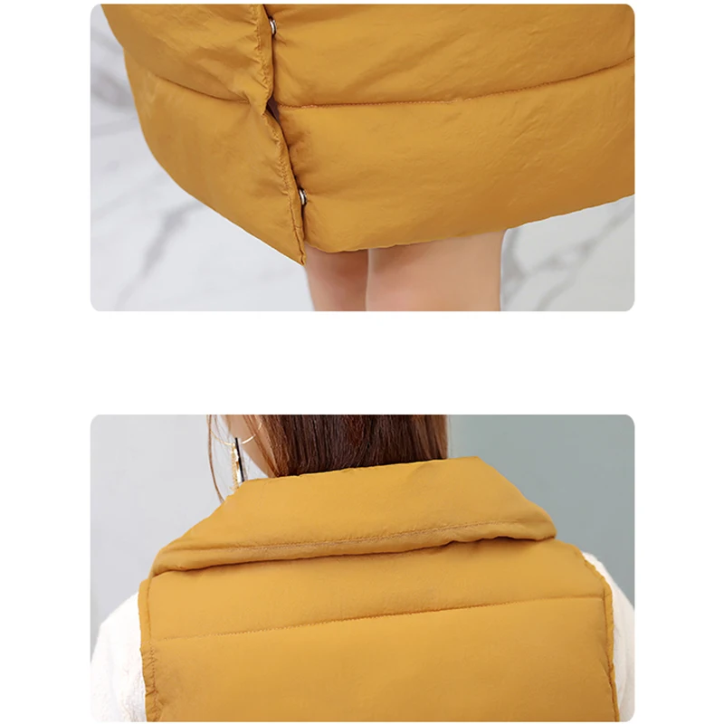 Autumn winter Women Cotton Down Vest 2018 New Fashion Medium long section Female Coat Slim Large size Thickening | Женская одежда