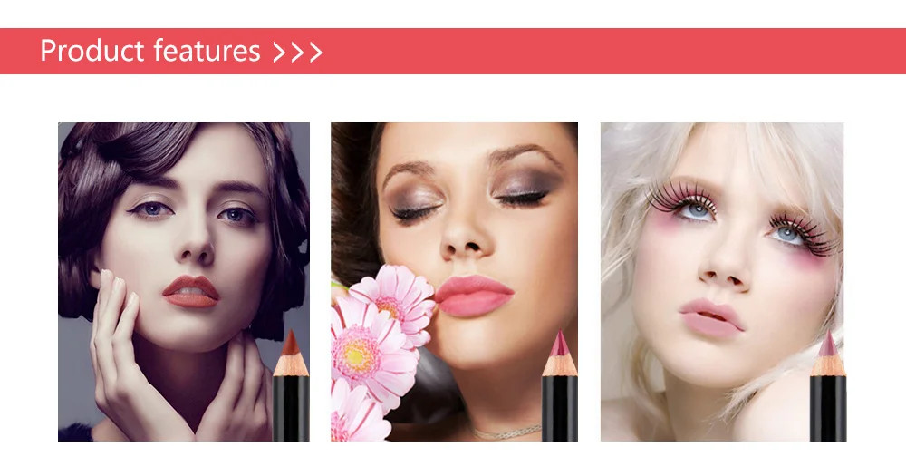 Niceface Pro 12 шт./компл. Цвета Водонепроницаемый с контурным карандашом для губ с длинным рукавом, длительного действия, для бровей, губ Косметика Мода Красота макияж Наборы