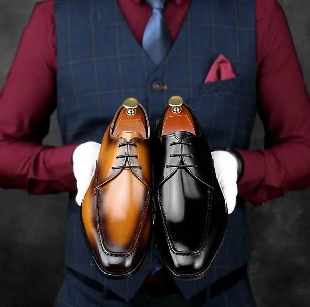 

Formal Leisure Leather Shoes Genuine leather British Style Male Dress Shoes