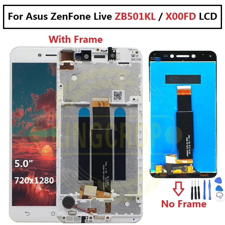 ЖК дисплей с сенсорным экраном для Asus ZenFone Live ZB501KL X00FD A007 черного и белого цвета|lcd