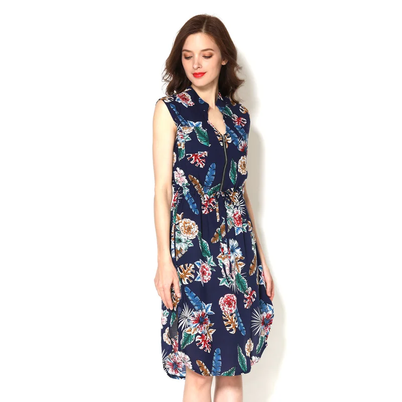 Emotion Moms Summer Style Sleeveless Feather Pattern Maternity Nursing Clothes Women Breastfeeding Dress
