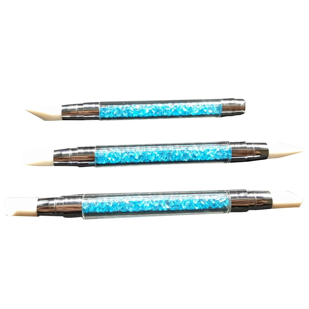 3PCS Silicone Nail Art Brushes For Design DIY Holographic Painting Acrylic Drawing Pen Tool Accessoires Manicure | Красота и здоровье