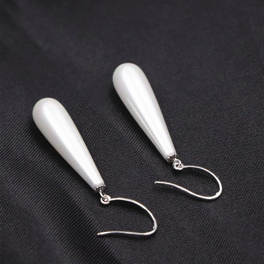 Charming Women Earrings Natural White Shell Long Dangle Fashion Water Drop Eardrop Party Weddings Gifts Jewelry A677 | Украшения и