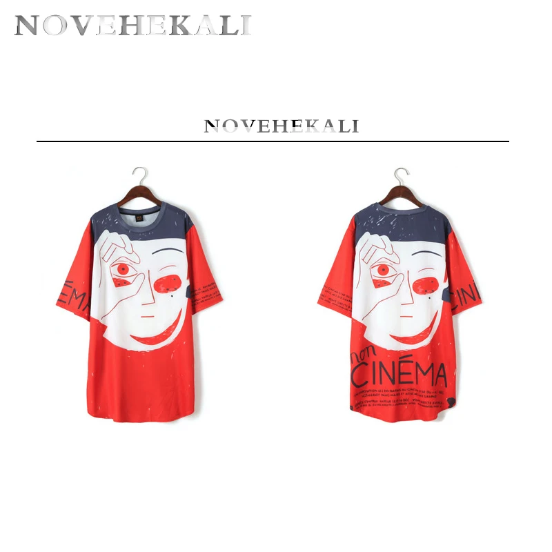 Женская футболка с принтом граффити свободная длинная в молодежном стиле