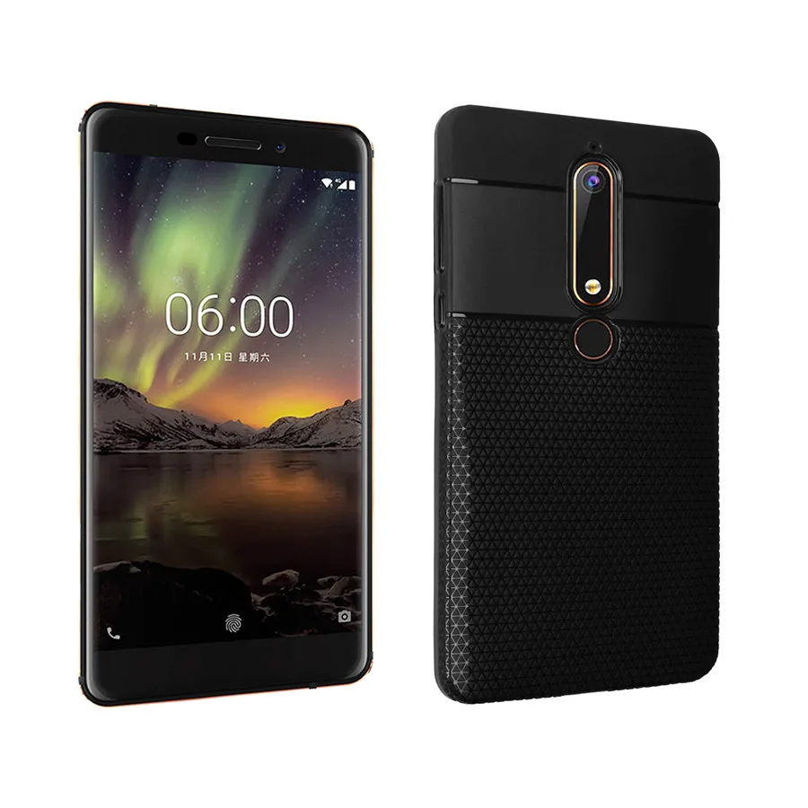 Чехол для Nokia 6 2018 Матовый Модный мягкий силиконовый чехол из искусственной кожи
