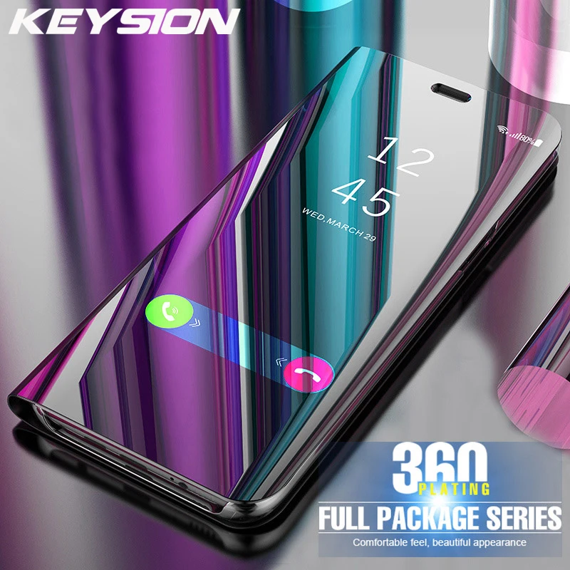 KEYSION Smart Flip Case For Sony Xperia XZ4 XZ3 Clear View Mirror Cover Sim Fundas Coque | Мобильные телефоны и