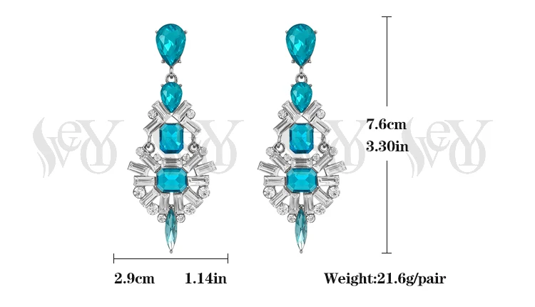 VEYO Crystal Drop Earrings For Women Luxury Long Geometric Hot Sale High Quality | Украшения и аксессуары