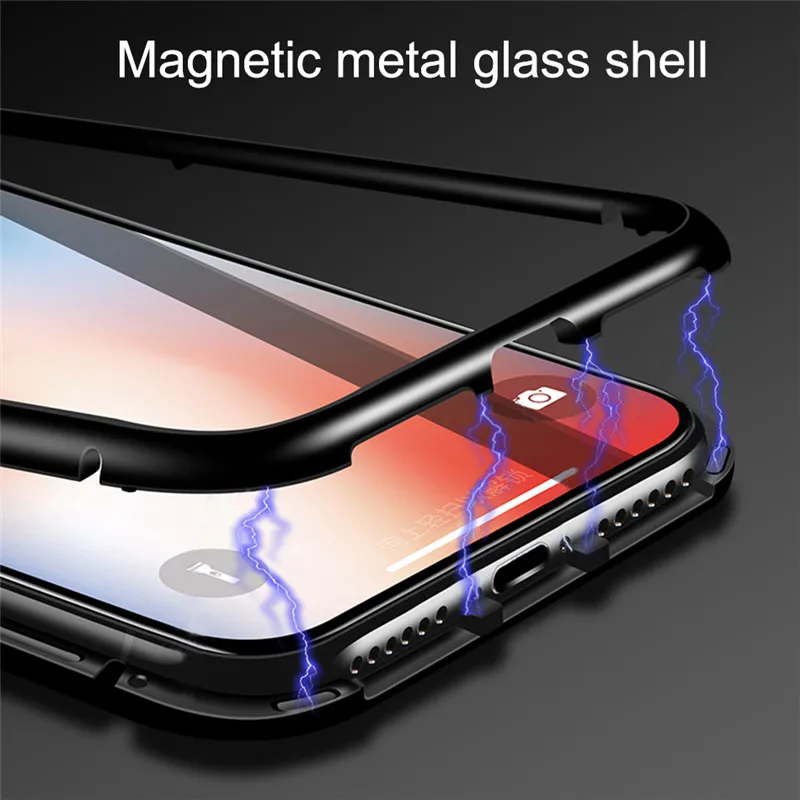 ChengKeAnQi ультрамагнитный чехол для телефона iPhone X 6 7 8 Чехол 9H из закаленного стекла