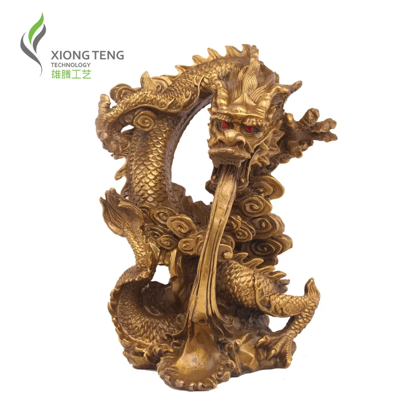 Медь украшения Бронзовый Дракон Жемчуг Дракона плевать воды Мисах Wangcai злодей