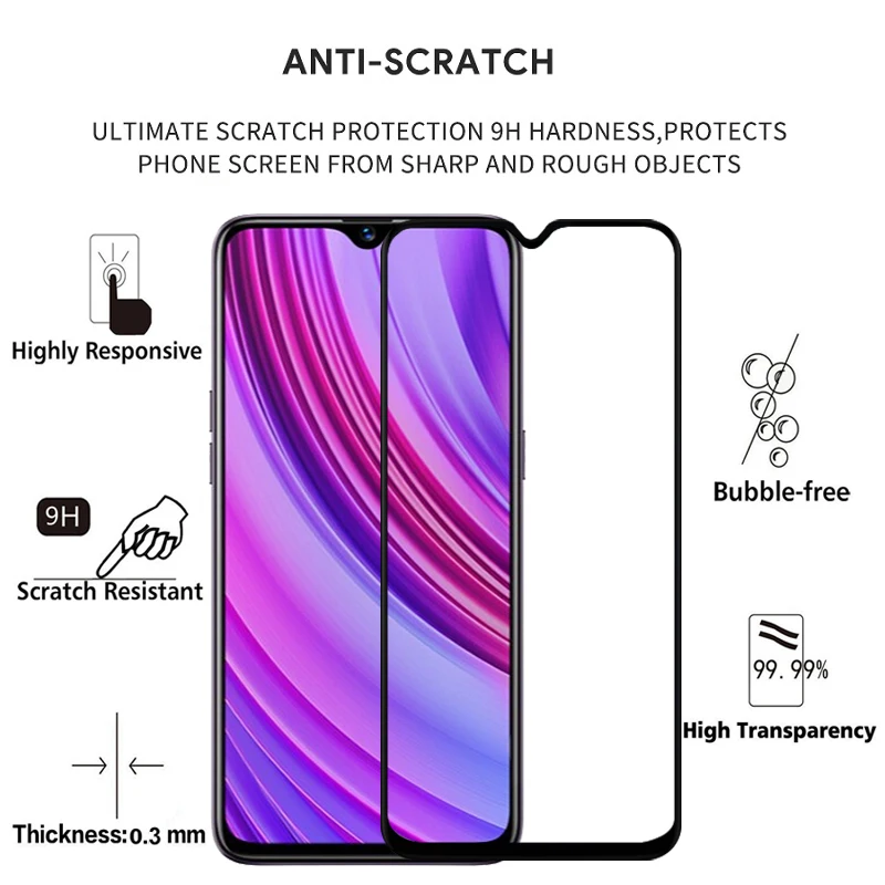 2PCS Full Cover Screen Protector Tempered Glass For OPPO Realme X lite 6.30&quot 9H Protective glass x Film Case | Мобильные