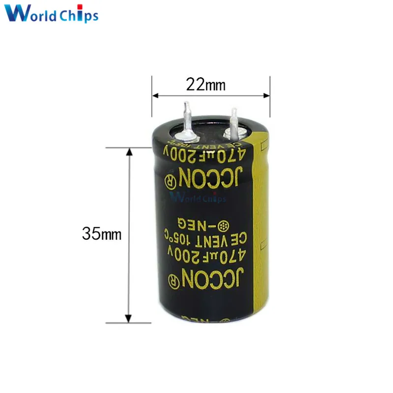 Diymore алюминиевый электролитический конденсатор 200 в 470 мкФ 22X35mm 200V470uF 22х35 мм