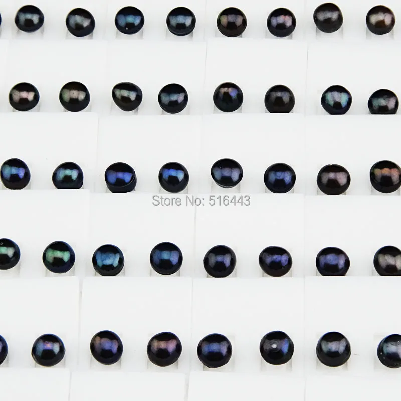 2014 Новое поступление настоящие 50 шт 7 мм натуральный пресноводный черный жемчуг