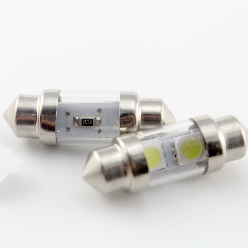 YM E-Bright 4 PCS C5W 5050 2 SMD 31MM 12V 2LED Festoon Dashboard Dome Bulb Interior Lighting White Bulbs Car Lights | Автомобили и