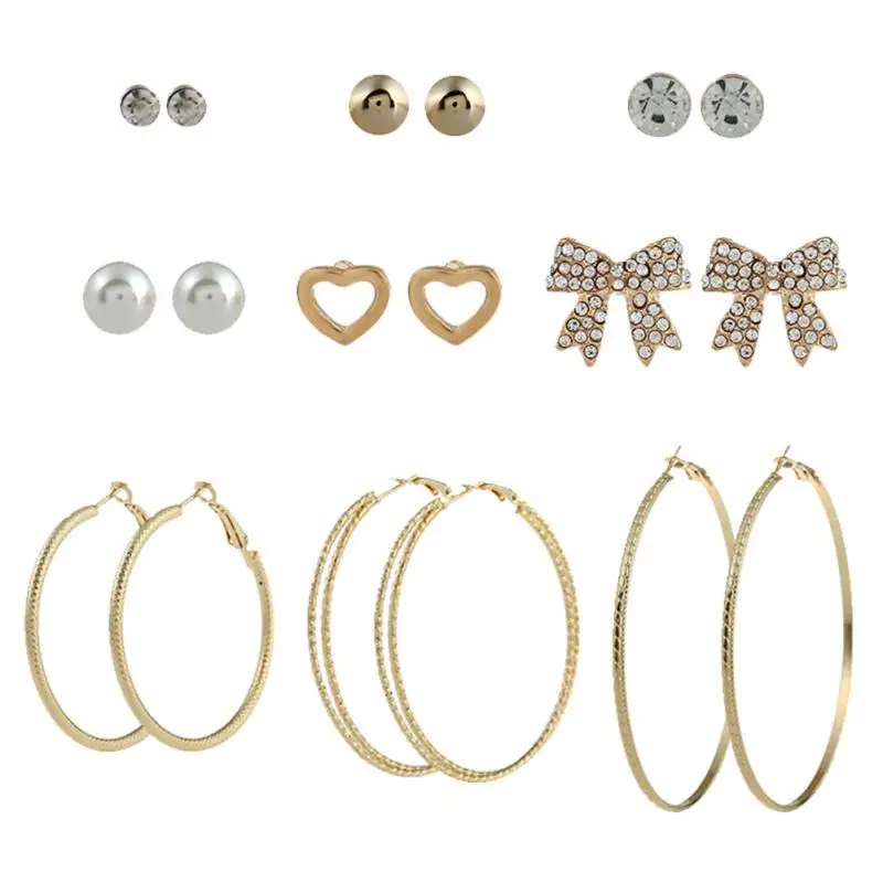 Оптовая продажа Для женщин мода Сплав Имитация жемчуга хрустальное сердце Стад