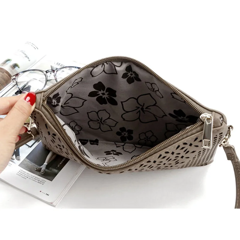 2017 Винтаж Женщин Выдалбливают Мини Щитка Сумка Кожа PU Креста Тела Модельер