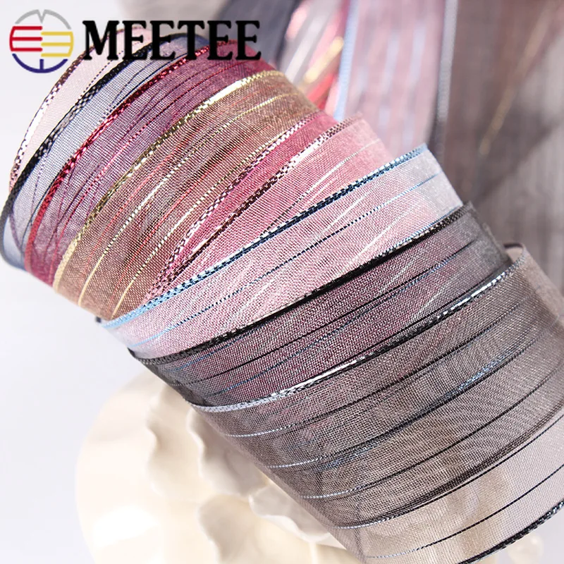 Meetee 10 ярдов/25/40 mmYarn пятно ленточки для волос свадебное платье одежда волосы бант в