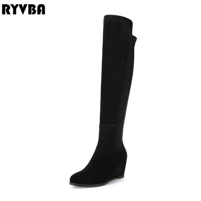RYVBA/женские модные ботфорты выше колена женские пикантные сапоги из нубука и