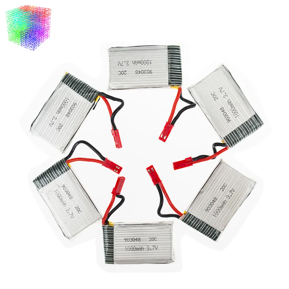 JJRC H11C lipo 3 7 v 1000 mah литий ионная аккумуляторная батарея аккумуляторы JST 6 шт. и