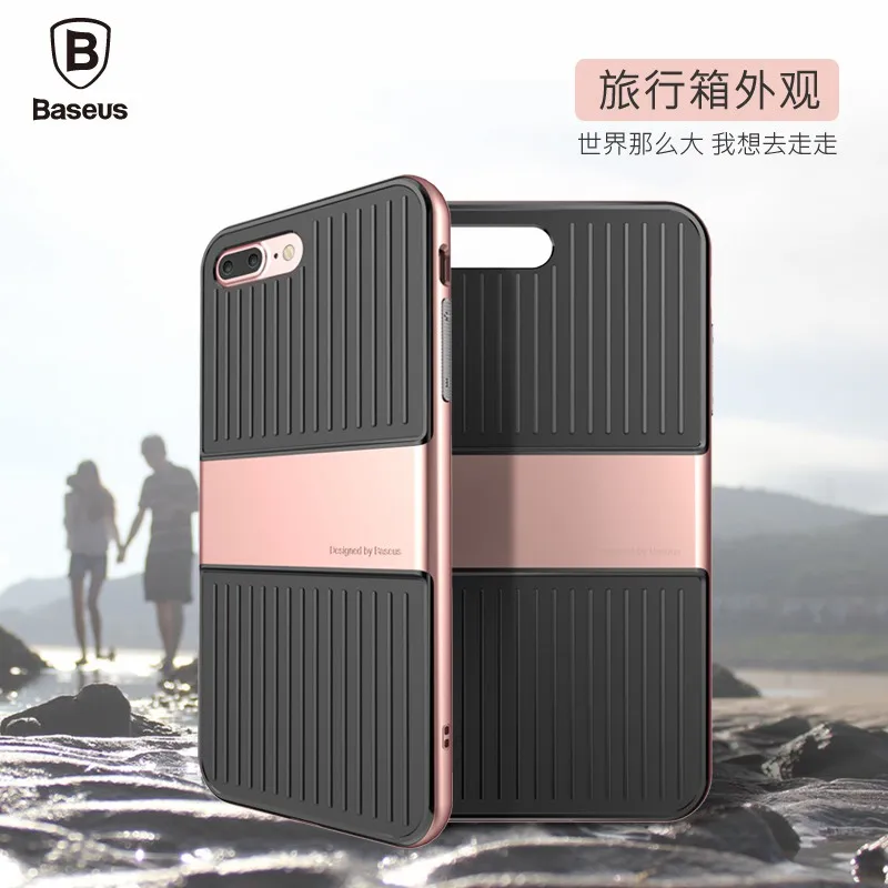 BASEUS Марка Путешествия Серии PC + TPU Anti Slip Back Case For iPhone 7/Для 7 Plus с Розничной