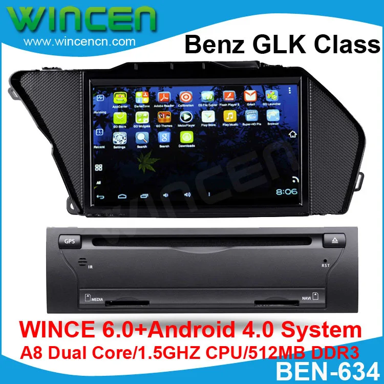 Android 4.0 + WinCE Система 6.0 Игрок Автомобиля DVD GPS для Benz GLK Class 512 МБ памяти 4 ГБ сторге