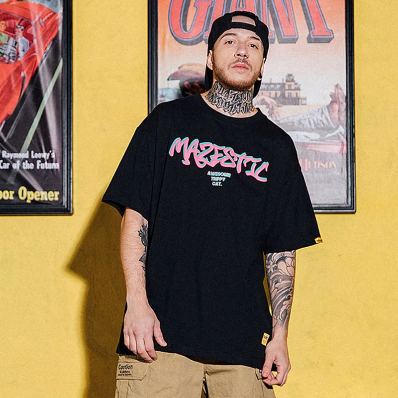 HFNF Мужская/женская футболка с рисунком кошачьей головы Повседневная круглым