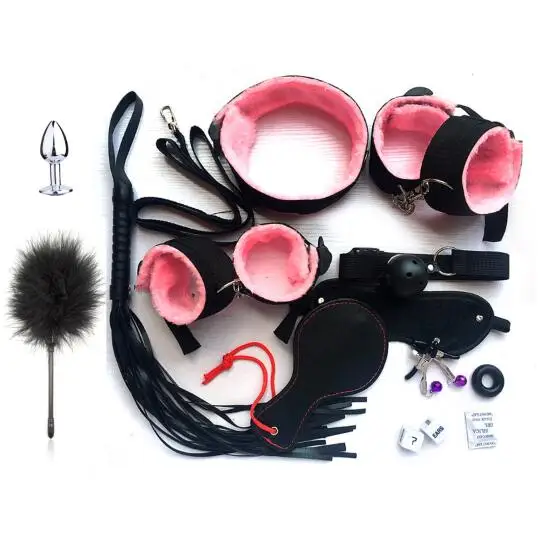 Взрослые сексуальные игрушки SM бондаж наручники манжеты ремешок кнут Веревка