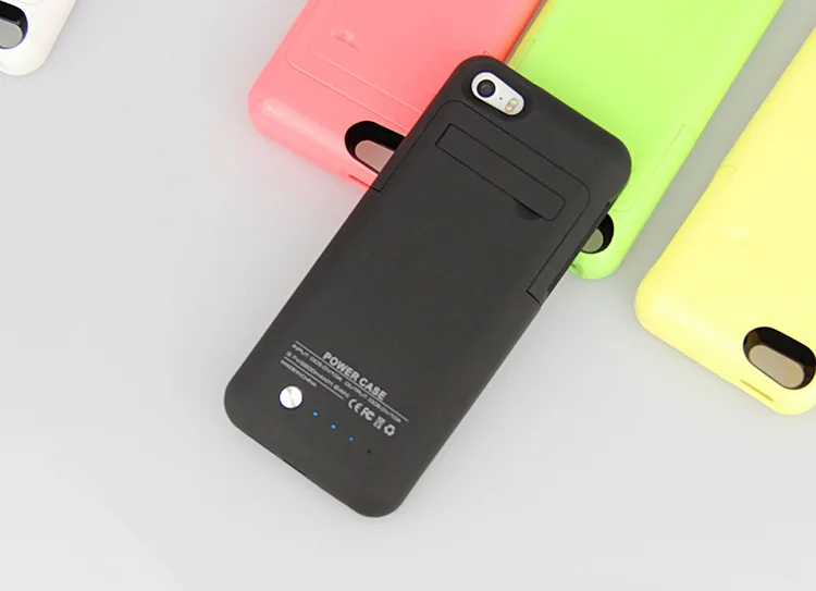 Черный Для iPhone 5 5S 2200 mAh Перезаряжаемые внешний Батарея зарядный чехол Батарея для Apple iPhone 5/iPhone 5 S - Цвет: Черный