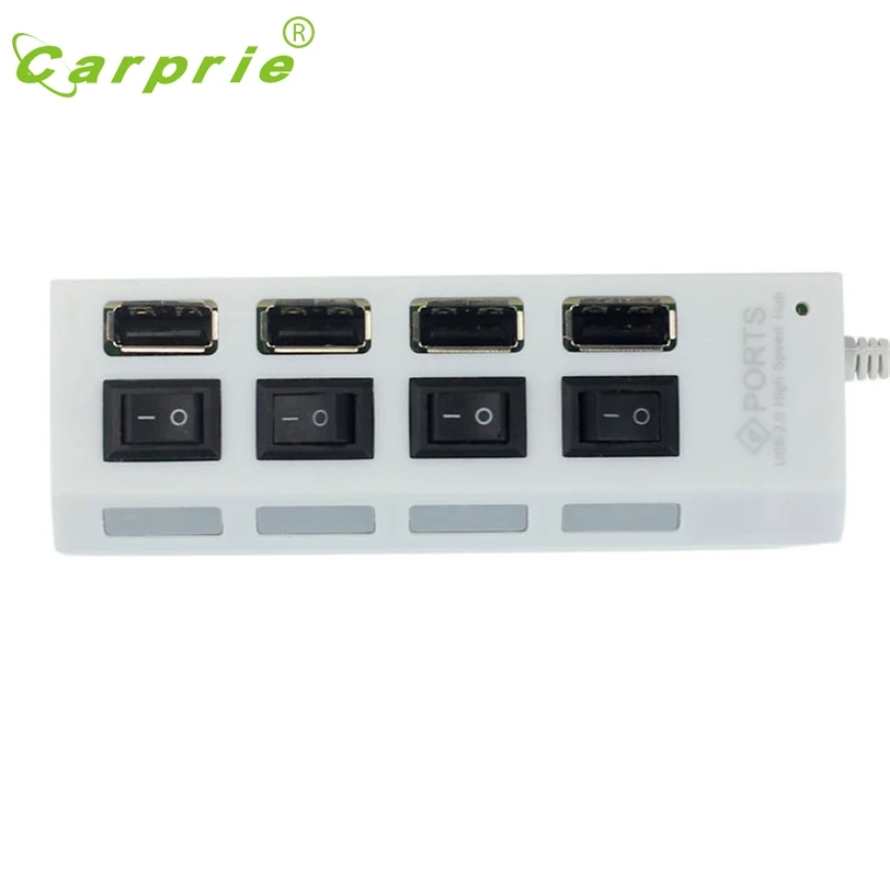 Светодиодный концентратор CARPRIE новинка 4 порта USB 2 0 переключатель питания для ПК