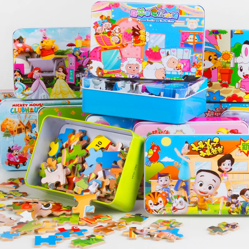 Registered Air Mail Iron Box Cartoon Wooden Puzzles for Children Kids Toddler Early Educational Jigsaw Toys | Игрушки и хобби