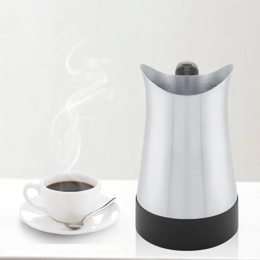 Кофеварка moka, 300 мл, электрическая кофейная кастрюля для индейки, для приготовления пищи, Expresso, машина, 220-240 В, с европейской вилкой, портативная