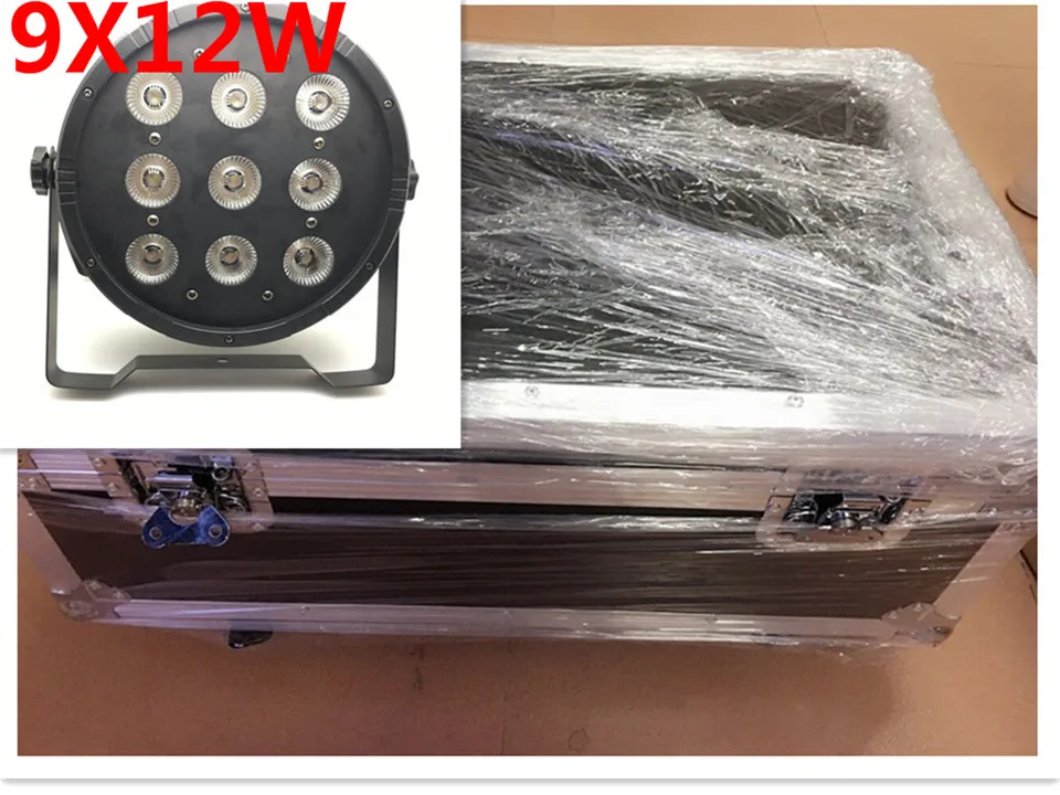 12 unids 9x12 w con flightcase dj дискотека de iluminacion par led rgbw etapa Par Luz Controlador DMX Disco Party|Эффект