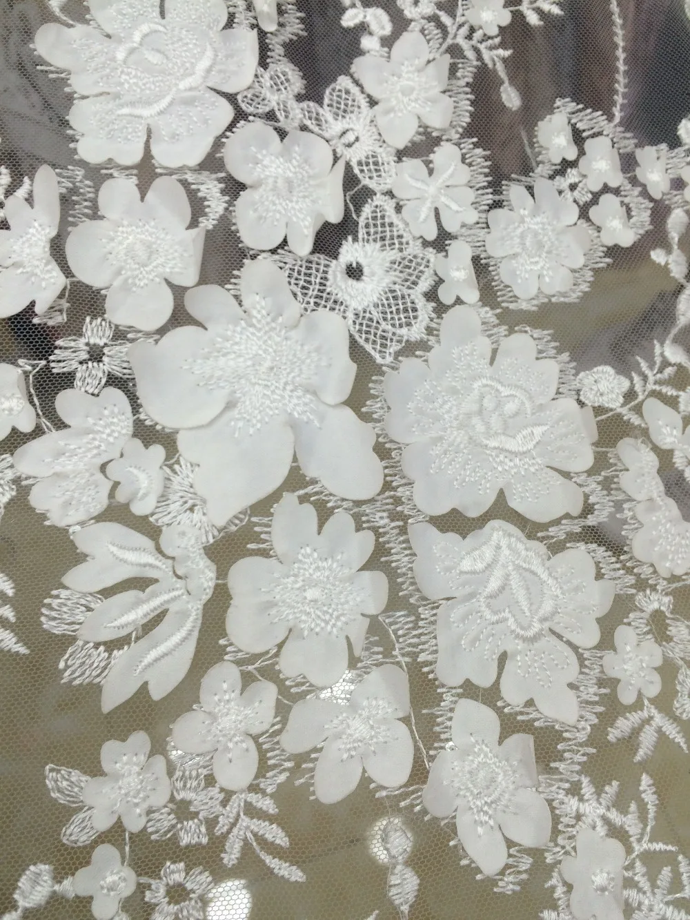 Вышивка чистая кружевная ткань LJY-42217 высокого качества с блестками для