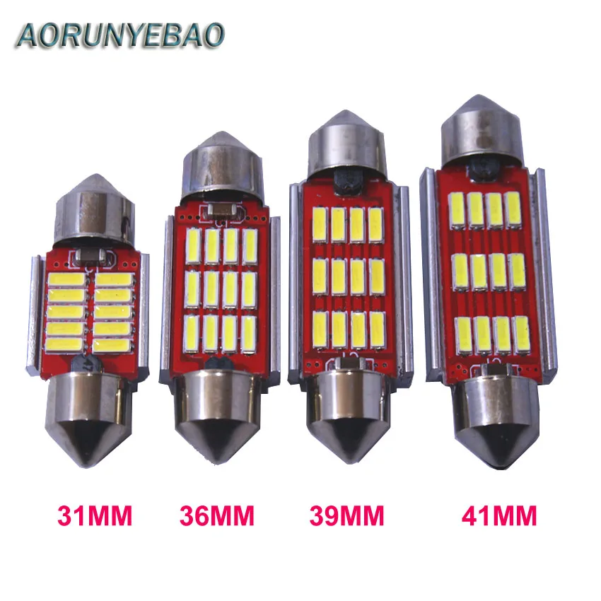 AORUNYEBAO 2x Festoon C5W светодиодный автомобильный светильник 10SMD 12SMD 31 мм 36 39 41 для Чтения